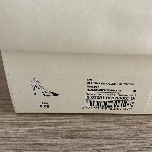 Schutz transparent with crystal toe and silver heel sz 8.5 - Picture 3 of 4
